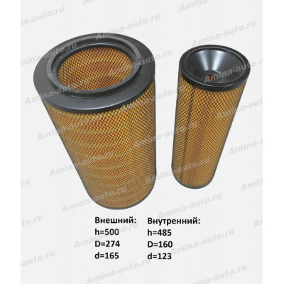 Фильтр воздушный K-2850 (ISDe) с отверстием под "барашек" (к-т) *