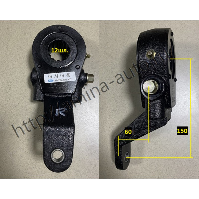 Трещотка тормозная передняя 12 шл. механика RH L=150mm/60mm
