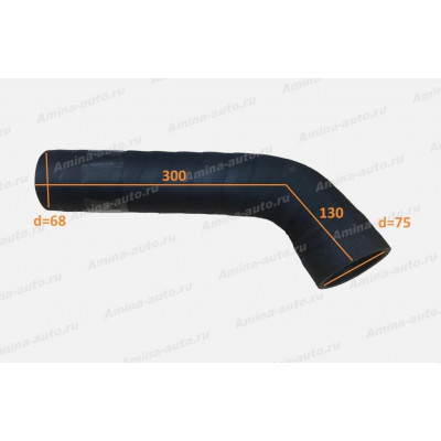 Патрубок (D6CB) сис. охлаждения Г-образ. 130/300 на помпу d=75/d=65