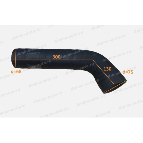 Патрубок (D6CB) сис. охлаждения Г-образ. 130/300 на помпу d=75/d=65