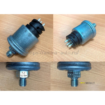Датчик давления воздуха 3 конт. фишка на корпусе резьба M12x1,5 0-10 Bar / 5,2 +- 0,3 Bar