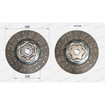 Диск сцепления D=395 мм. D395/230х10Zх44,6 усиленный *