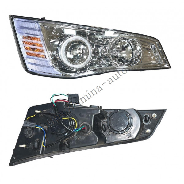 Фара (Higer) KLQ 6122 RH (фишка 6 конт. 4 провода -мама + фишка 3 конт.-мама)*
