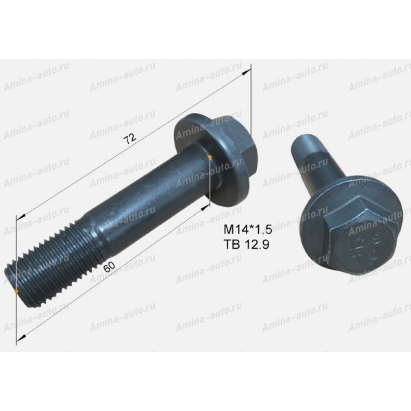 Болт шкива коленвала (ISLe) M14x1,5 L=72/60 твердость 12,9 *