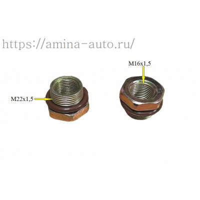 Штуцер прямой M22x1,5(наруж.) / M16x1,5(внутр) с уплотнительным кольцом