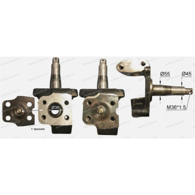 Цапфа кулак поворотный (Higer) LH не подходит, видимо от Кинглонг 6800 d=38mm*