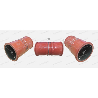 Патрубок интеркулера (ZhongTong) прямой d=100 L=195 *