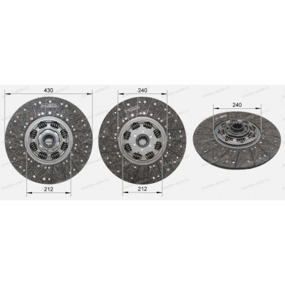 Диск сцепления D=430 мм  (D430x10Zx51) усиленный (YC6MK9375N-50, ISLe) обратный выжим  *