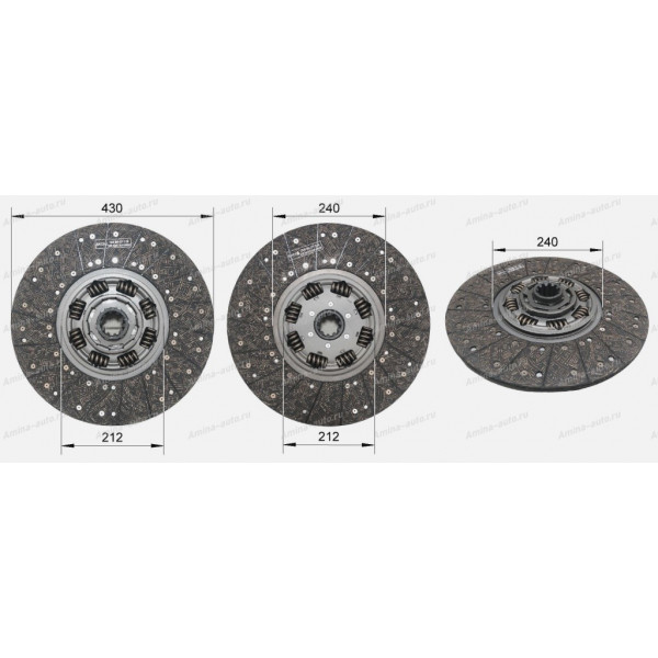 Диск сцепления D=430 мм  (D430x10Zx51) усиленный (YC6MK9375N-50, ISLe) обратный выжим  *