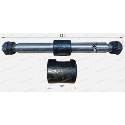 Стойка стабилизатора заднего (ZhongTong) L=221 D=20 резьба M16x1,5 с гайками *