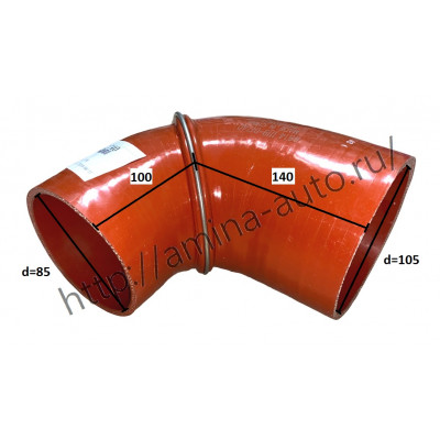 Патрубок интеркулера (Yutong) ISDe245-30 верх №1 d=85*105 L=100*140 уголок