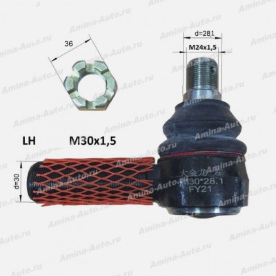 Наконечник ПРОДОЛЬНОЙ рулевой тяги (Higer) LH 28*M30x1,5 *