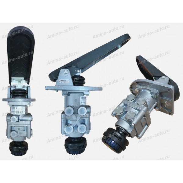 Кран тормозной главный 6 выходов (Higer) резьба M16x1,5 -4шт + M12x1,5 -2шт с педалью *