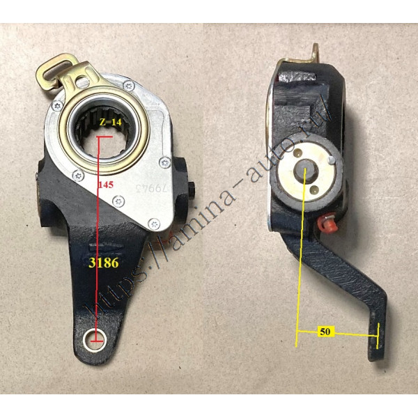 Трещотка тормозная задняя 14 шл. автомат LH 3186 L=145mm/50mm *
