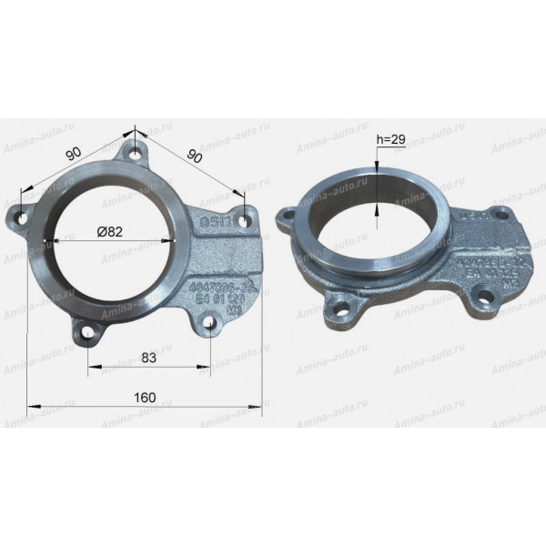 Фланец турбокомпрессора HX40W (ISLe) *