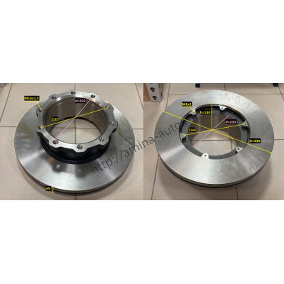 Диск тормозной задний 10 отв. D=430 T=45 H=130  *