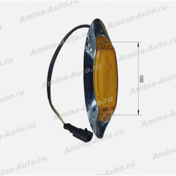 Фонарь габаритов боковой хром (ZhongTong) 119*37 LED *